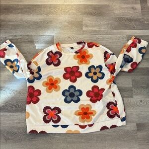 🌸 EMERY ROSE Floral Long Sleeve Top – Size 4XL